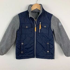 Snozu gray and navy fleece and quilted jacket